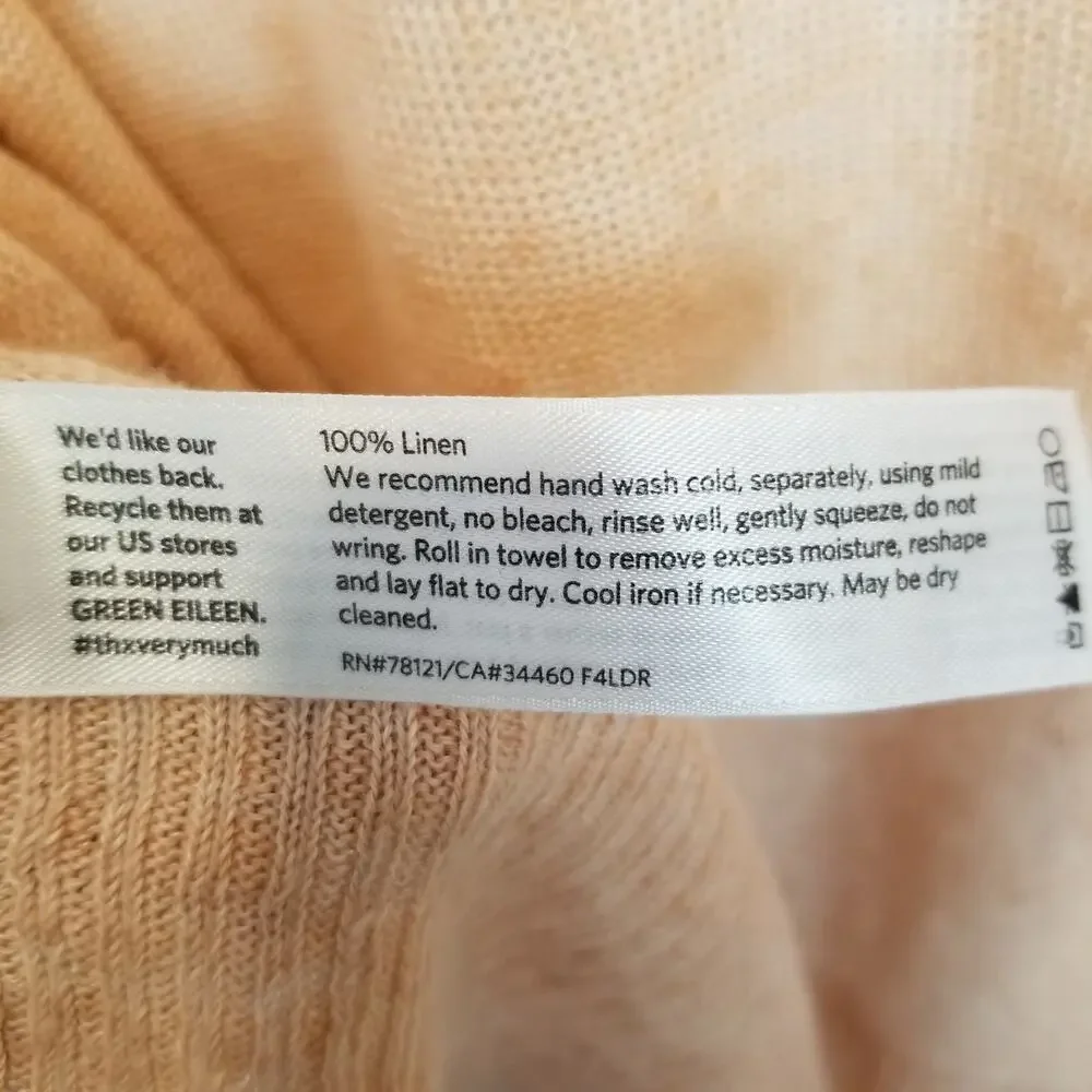 Eileen Fisher Woman 100% Linen Lightweight Open Front Cardigan Peach Size 2X - Picture 5 of 5